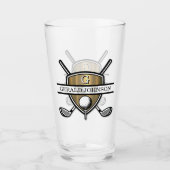 Elegant Custom Golf Monogram Design Glas (Voorkant)