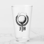 Elegant Custom Golf Monogram Design Glas (Achterkant)