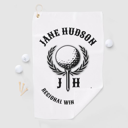 Elegant Custom Golf Monogram Design Golfhanddoek (Insitu)