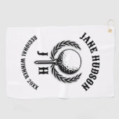Elegant Custom Golf Monogram Design Golfhanddoek (Horizontaal)