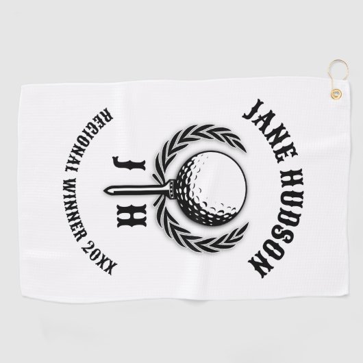Elegant Custom Golf Monogram Design Golfhanddoek (Horizontaal)