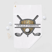 Elegant Custom Golf Monogram Design Golfhanddoek (Insitu)