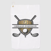 Elegant Custom Golf Monogram Design Golfhanddoek (Voorkant)