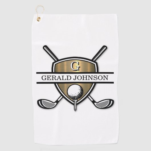 Elegant Custom Golf Monogram Design Golfhanddoek (Voorkant)