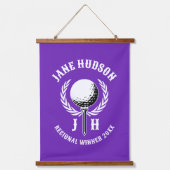 Elegant Custom Golf Monogram Design Hangend Wandkleed (Voorkant)