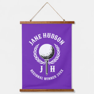 Elegant Custom Golf Monogram Design Hangend Wandkleed