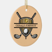 Elegant Custom Golf Monogram Design Keramisch Ornament (Rechts)