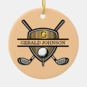 Elegant Custom Golf Monogram Design Keramisch Ornament (Voorkant)
