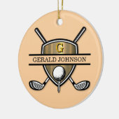 Elegant Custom Golf Monogram Design Keramisch Ornament (Links)