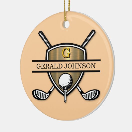 Elegant Custom Golf Monogram Design Keramisch Ornament (Links)