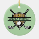 Elegant Custom Golf Monogram Design Keramisch Ornament (Achterkant)