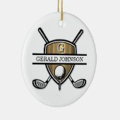 Elegant Custom Golf Monogram Design Keramisch Ornament (Rechts)
