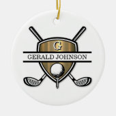 Elegant Custom Golf Monogram Design Keramisch Ornament (Voorkant)