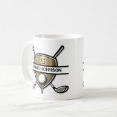Elegant Custom Golf Monogram Design Koffiemok (Voorkant links)