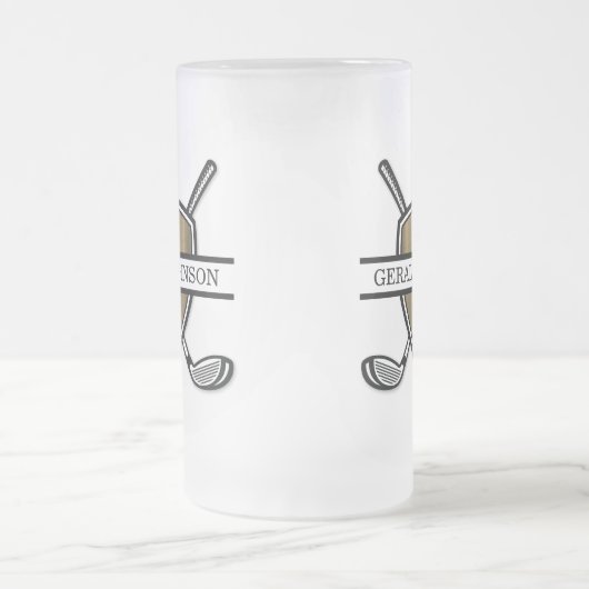 Elegant Custom Golf Monogram Design Matglas Bierpul (Center)