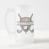 Elegant Custom Golf Monogram Design Matglas Bierpul (Links)