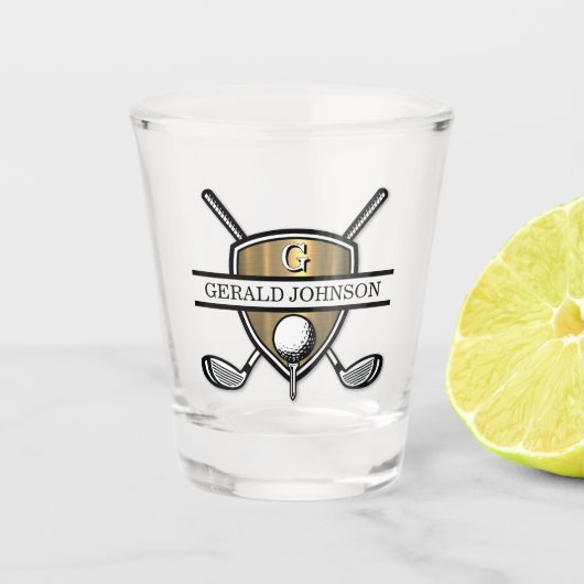 Elegant Custom Golf Monogram Design Shot Glas (Voorkant)