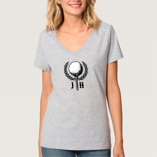 Elegant Custom Golf Monogram Design T-shirt (Voorkant)