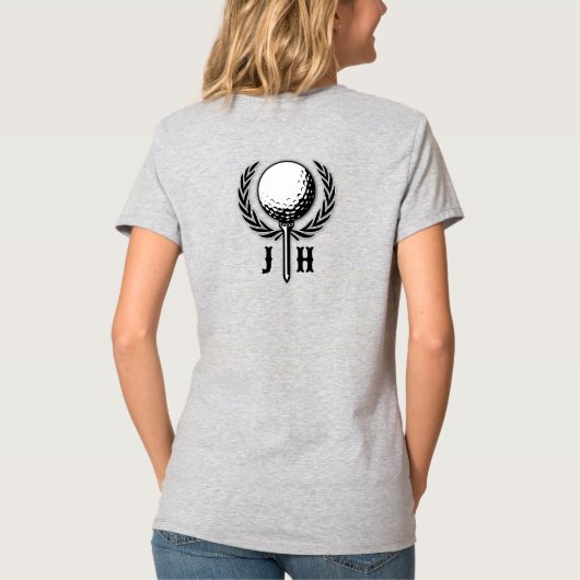 Elegant Custom Golf Monogram Design T-shirt (Achterkant)