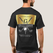 Elegant Custom Golf Monogram Design T-shirt (Achterkant)