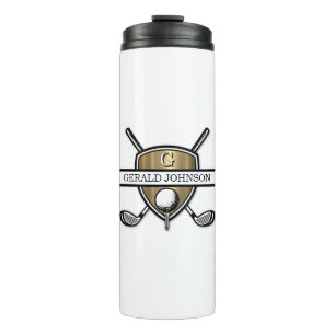 Elegant Custom Golf Monogram Design Thermosbeker