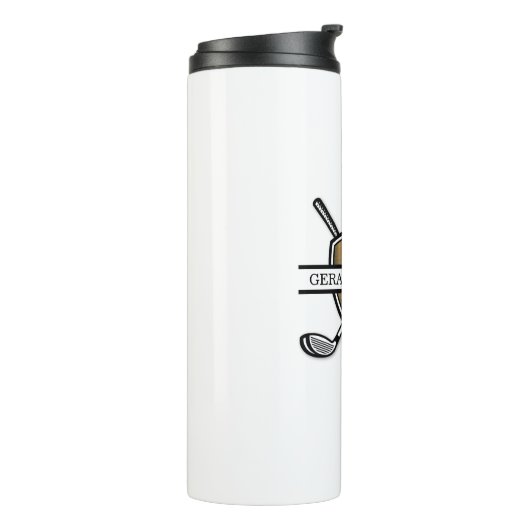 Elegant Custom Golf Monogram Design Thermosbeker (Gedraaid links)