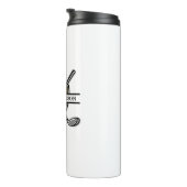 Elegant Custom Golf Monogram Design Thermosbeker (Geroteerd rechts)