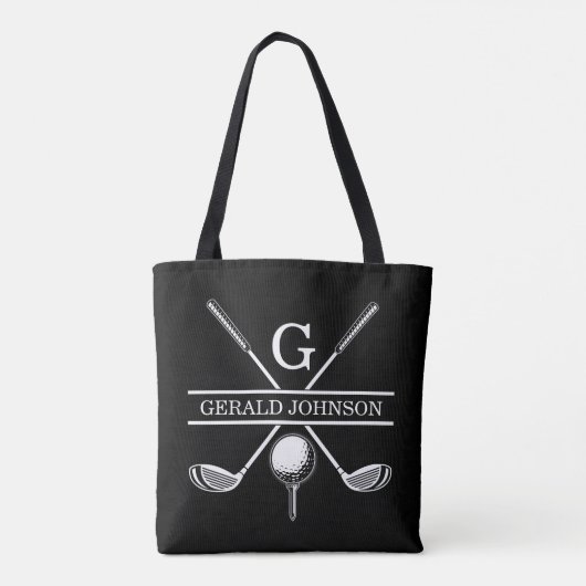 Elegant Custom Golf Monogram Design Tote Bag (Achterkant)