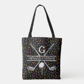 Elegant Custom Golf Monogram Design Tote Bag (Achterkant)