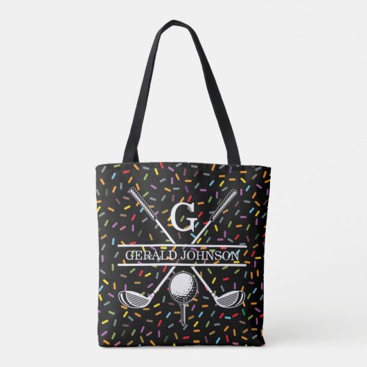 Elegant Custom Golf Monogram Design Tote Bag (Achterkant)