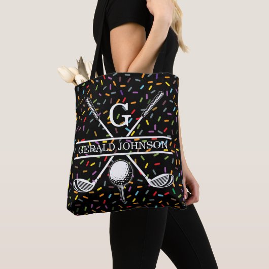 Elegant Custom Golf Monogram Design Tote Bag (Dichtbij)