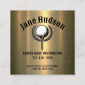 Elegant Custom Golf Monogram Design Vierkante Visitekaartje (Achterkant)
