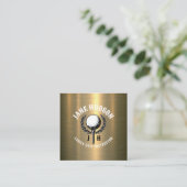 Elegant Custom Golf Monogram Design Vierkante Visitekaartje (Staand voorkant)