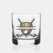 Elegant Custom Golf Monogram Design Whisky Glas (Achterkant)