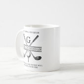 Elegant Custom Golf Monogram Koffiemok (Voorkant links)