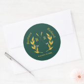 Elegant Custom Golf Theme Wedding Ronde Sticker (Envelop)