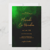 Elegant Custom Goud Smaragd Groen Bruiloft Kaart (Voorkant)
