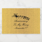 Elegant Custom Goud Zwart 25e Jubileum Likeurfles Etiket (Enkel label)