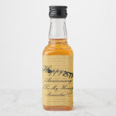 Elegant Custom Goud Zwart 25e Jubileum Likeurfles Etiket (Voorkant)