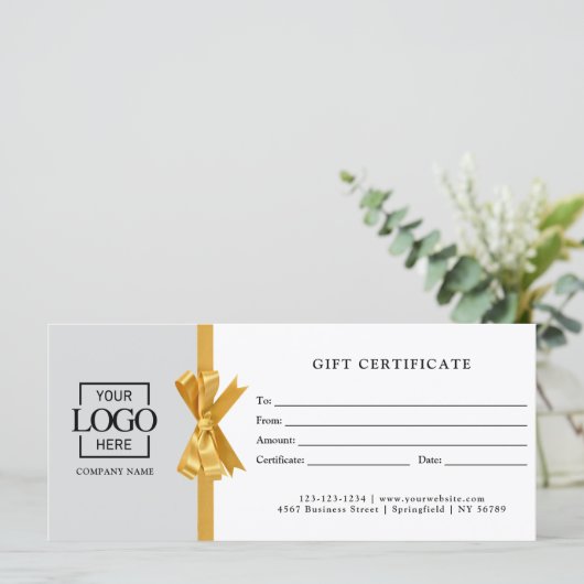 Elegant Custom Gray Business Gift Certificate (Staand voorkant)