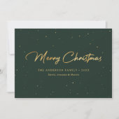 Elegant Custom Green- en Gold Foil-kerstkaarten Feestdagenkaart (Voorkant)