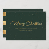 Elegant Custom Green- en Gold Foil-kerstkaarten Feestdagenkaart (Voorkant / Achterkant)