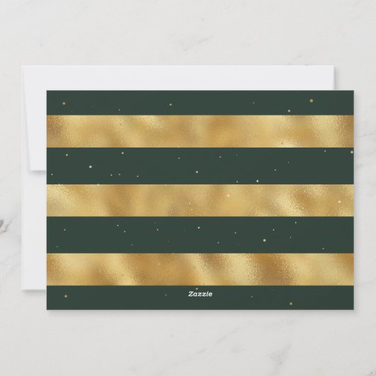 Elegant Custom Green- en Gold Foil-kerstkaarten Feestdagenkaart (Achterkant)