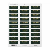 Elegant Custom Green en Gold Foil Merry kerst Etiket (Full Sheet)