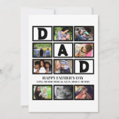 Elegant Custom Happy Fathers Dag 9 Foto Collage Feestdagenkaart (Voorkant)