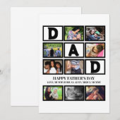 Elegant Custom Happy Fathers Dag 9 Foto Collage Feestdagenkaart (Voorkant / Achterkant)