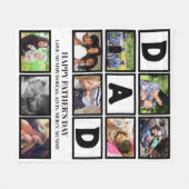 Elegant Custom Happy Fathers Dag 9 Foto Collage Fleece Deken (Voorkant (Horizontaal))