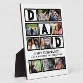 Elegant Custom Happy Fathers Dag 9 Foto Collage Fotoplaat (Zijkant)