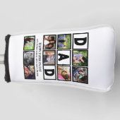 Elegant Custom Happy Fathers Dag 9 Foto Collage Golfheadcover (Voorkant)