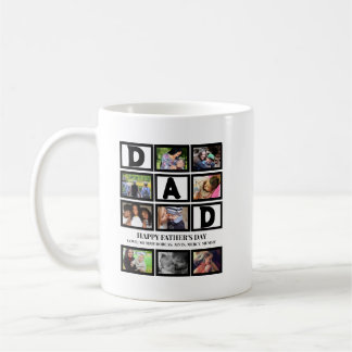 Elegant Custom Happy Fathers Dag 9 Foto Collage Koffiemok